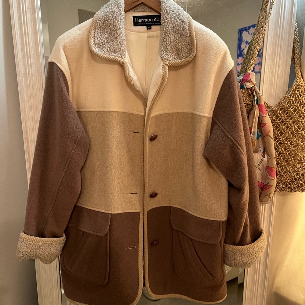 Herman Kay Brown and Cream Coat